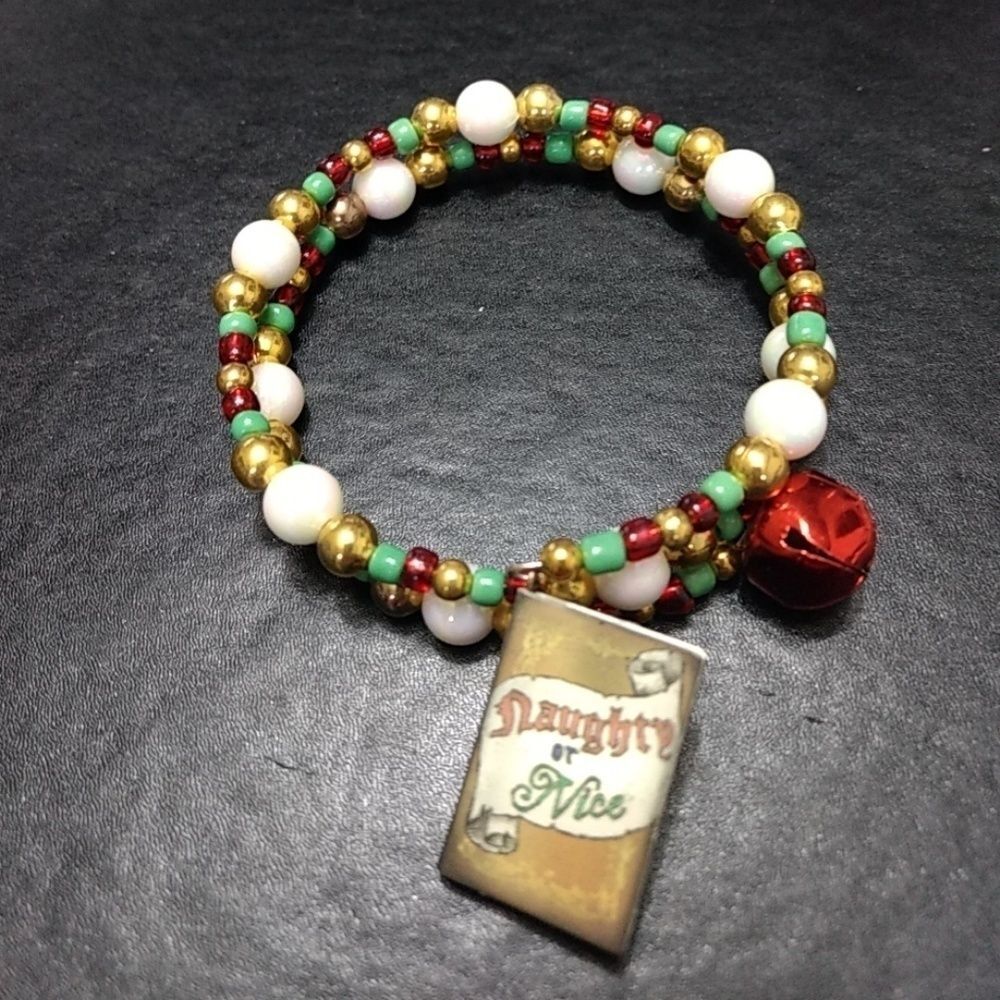 Naughty or Nice holiday wrap bracelet